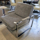 Grey Upholstered MCM Lounge Chair 29" W x 32" D x 33.5" T