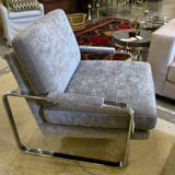 Grey Upholstered MCM Lounge Chair 29" W x 32" D x 33.5" T