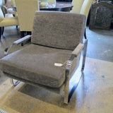 Grey Upholstered MCM Lounge Chair 29" W x 32" D x 33.5" T