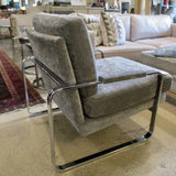 Grey Upholstered MCM Lounge Chair 29" W x 32" D x 33.5" T