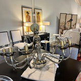 Arteriors Gustavo Brass And Smokey Glass Chandelier 36"Diam x 23.5"T