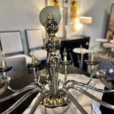 Arteriors Gustavo Brass And Smokey Glass Chandelier 36"Diam x 23.5"T
