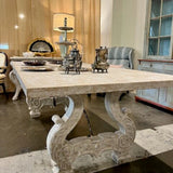 Bliss Studio Italian Lyre Dining Table 85"L x 42"W x 30"T