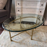 Maitland Smith Classic Brass And Glass Cocktail Table 35.5"W x 24"X 15"T