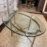 Maitland Smith Classic Brass And Glass Cocktail Table 35.5"W x 24"X 15"T