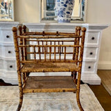 Antique English Bamboo Newspaper Rack 20"W x 11"D x 30"T