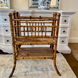 Antique English Bamboo Newspaper Rack 20"W x 11"D x 30"T