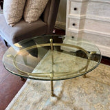 Maitland Smith Classic Brass And Glass Cocktail Table 35.5"W x 24"X 15"T