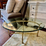 Maitland Smith Classic Brass And Glass Cocktail Table 35.5"W x 24"X 15"T