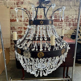 Antique Crystal Chandelier 19"Diam x 27"T Fixture