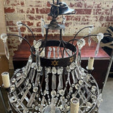 Antique Crystal Chandelier 19"Diam x 27"T Fixture