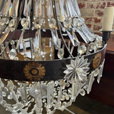 Antique Crystal Chandelier 19"Diam x 27"T Fixture