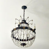 Antique Crystal Chandelier 19"Diam x 27"T Fixture