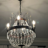 Antique Crystal Chandelier 19"Diam x 27"T Fixture