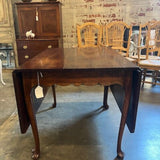 Antique Mahogany Drop Leaf Dining Table OPEN 69"L x 42"W x30.5"T. CLOSED 31"W x 42"