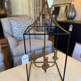 Two Toned 4-Light Lantern 11" x 11" x 42.5"T (Including Chain)