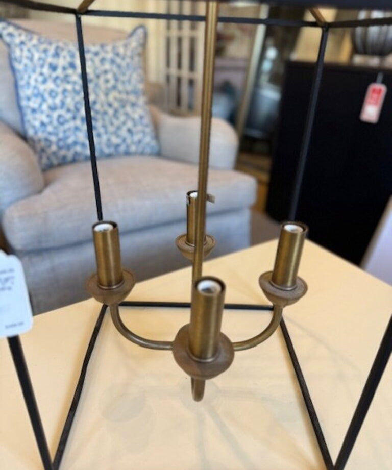 Two Toned 4-Light Lantern 11" x 11" x 42.5"T (Including Chain)