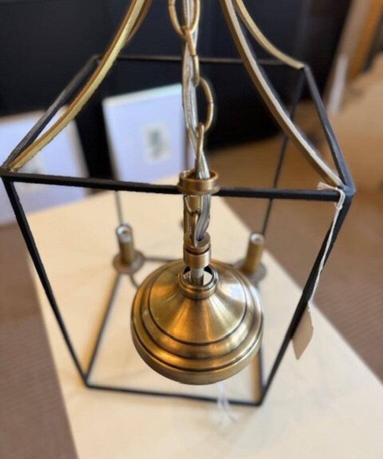 Two Toned 4-Light Lantern 11" x 11" x 42.5"T (Including Chain)