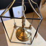 Two Toned 4-Light Lantern 11" x 11" x 42.5"T (Including Chain)