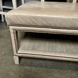 NEW Acquisitions Edwin Ottoman In Triburan Doe Leather 44.5"W x 28.5" x 19.5"T