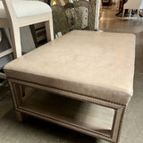 NEW Acquisitions Edwin Ottoman In Triburan Doe Leather 44.5"W x 28.5" x 19.5"T