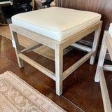 NEW Acquisitions Norton Bench In White Leather 21"W x 20"D x 19"T