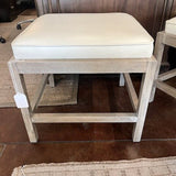 NEW Acquisitions Norton Bench In White Leather 21"W x 20"D x 19"T