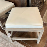 NEW Acquisitions Norton Bench In White Leather 21"W x 20"D x 19"T