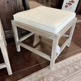 NEW Acquisitions Norton Bench In White Leather 21"W x 20"D x 19"T