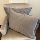 Pair of Restoration Hardware Ratti Hand Screened Metallic Linen Pillows 23"W x 18"T