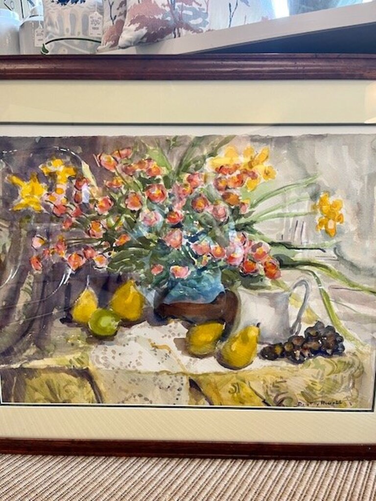 Large Signed Watercolor by Dorothy Russell 39"W x 31"T