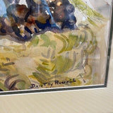 Large Signed Watercolor by Dorothy Russell 39"W x 31"T