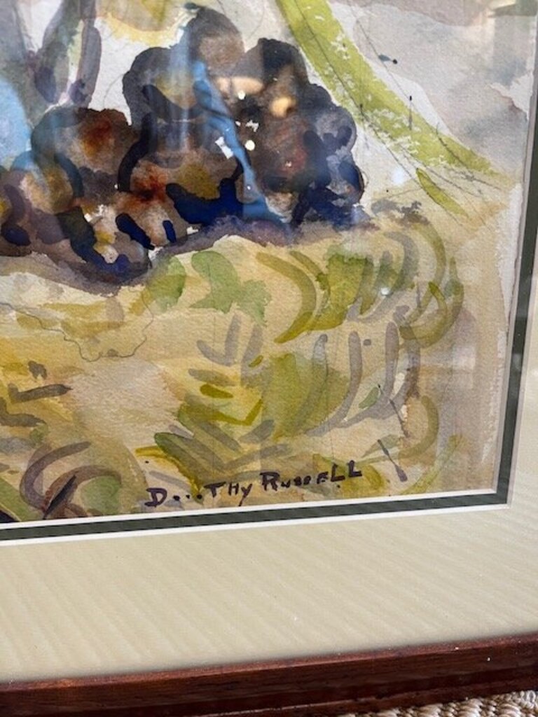 Large Signed Watercolor by Dorothy Russell 39"W x 31"T