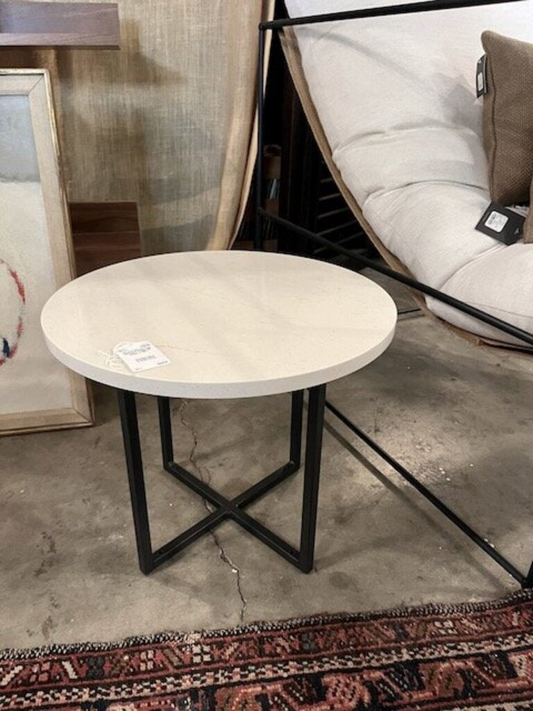 Round Stone Top Accent Table 18" Diam x 16"T