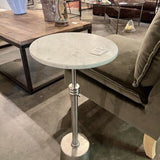 Pottery Barn Marble Drink Table 12" Diam x 26"T