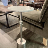 Pottery Barn Marble Drink Table 12" Diam x 26"T