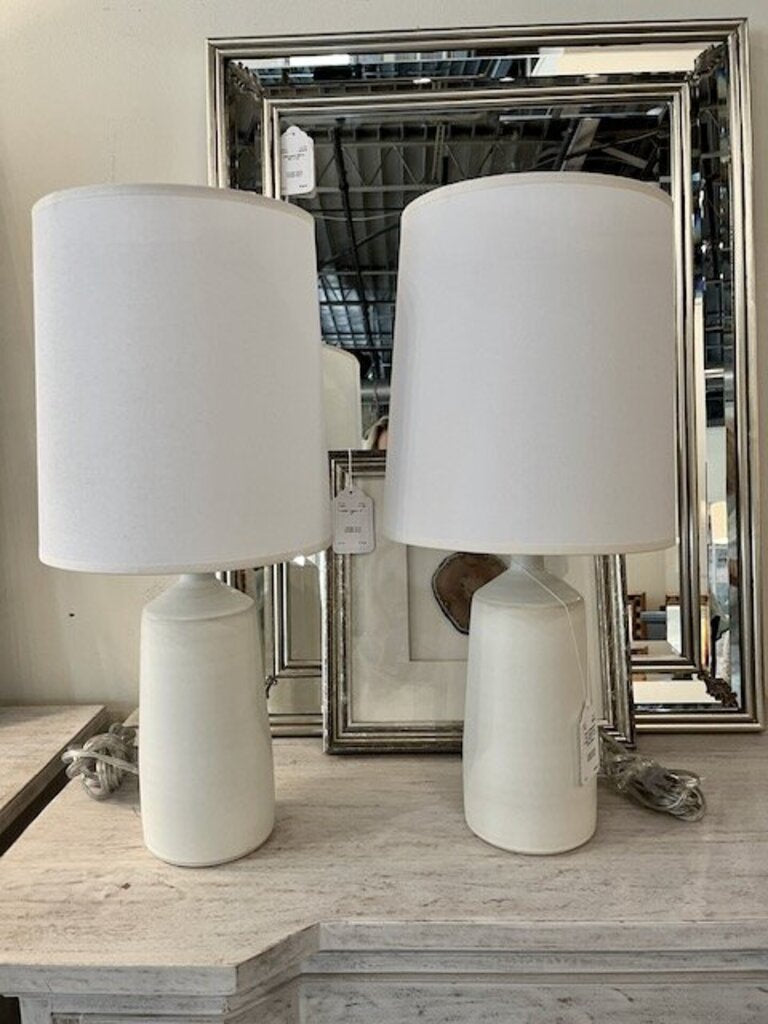 Pair of House of Troy Stoneware Lamps 22.5"T x 4.5" Diam Base