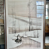 Original Large Signed Art "Winter Visitors" By P.Buckley Moss 56"T x 40"W