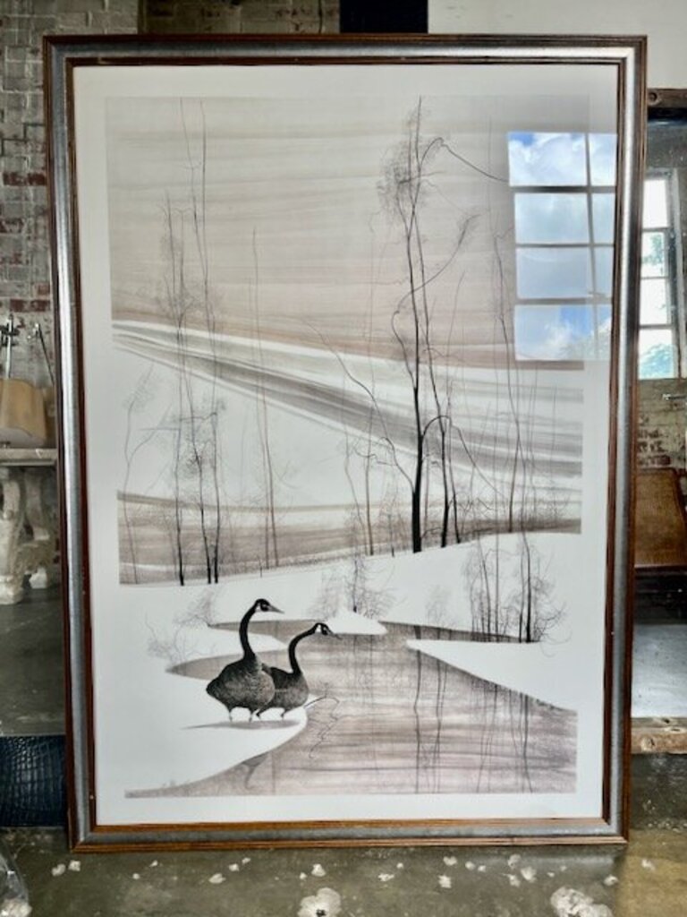 Original Large Signed Art "Winter Visitors" By P.Buckley Moss 56"T x 40"W