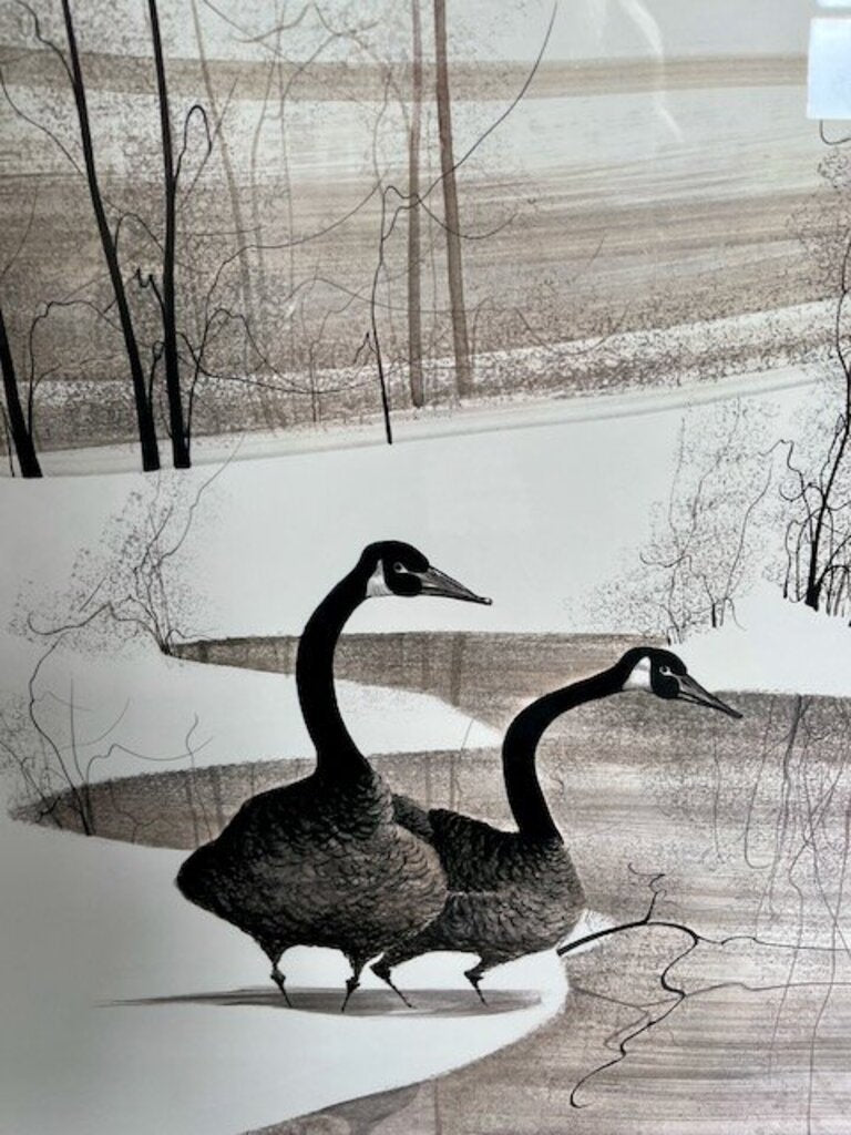 Original Large Signed Art "Winter Visitors" By P.Buckley Moss 56"T x 40"W