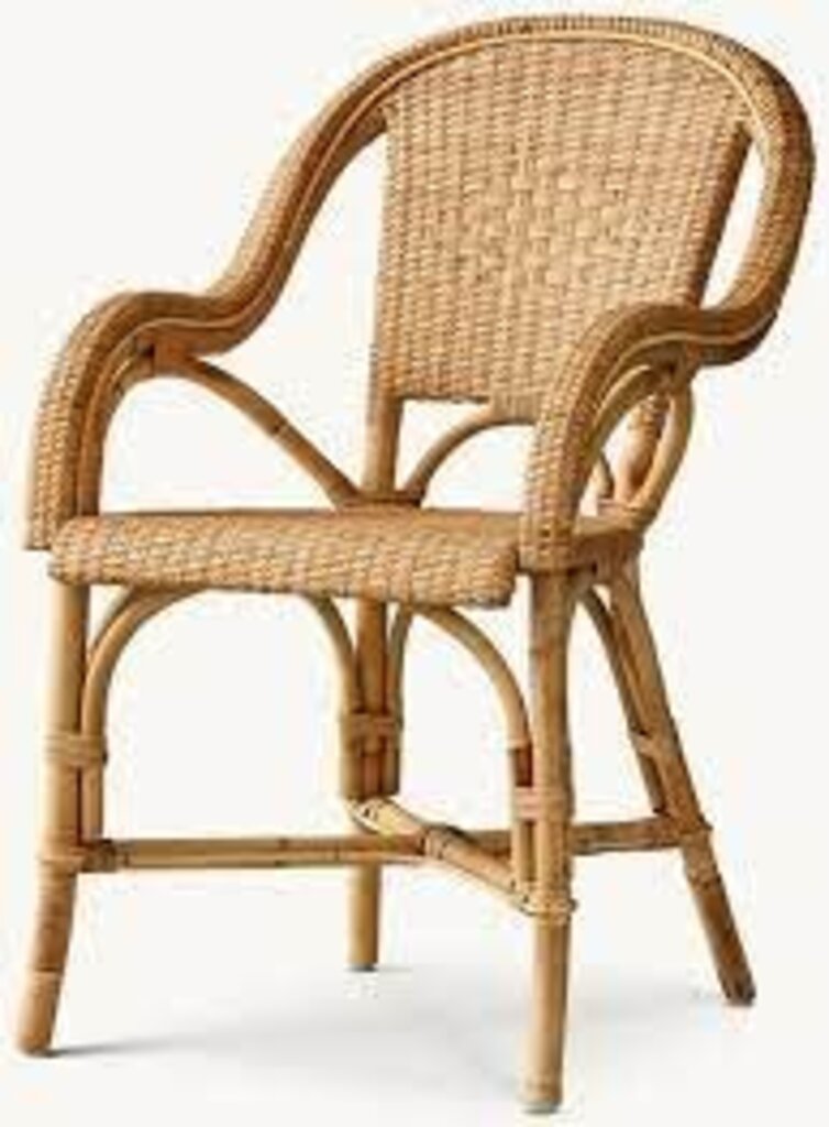 Set Of Four Restoration Hardware St.Germain Rattan Chairs With Custom Cushions 18.5 "W x 23"D x 35.5"T
