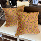 Pair Of Animal Print Cut Velvet Pillows 21" x 21"