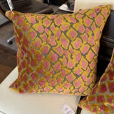 Pair Of Animal Print Cut Velvet Pillows 21" x 21"