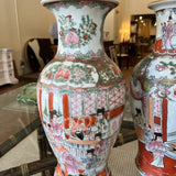 Pair Of Antique Asian Urns 12.5"T x 6"diam