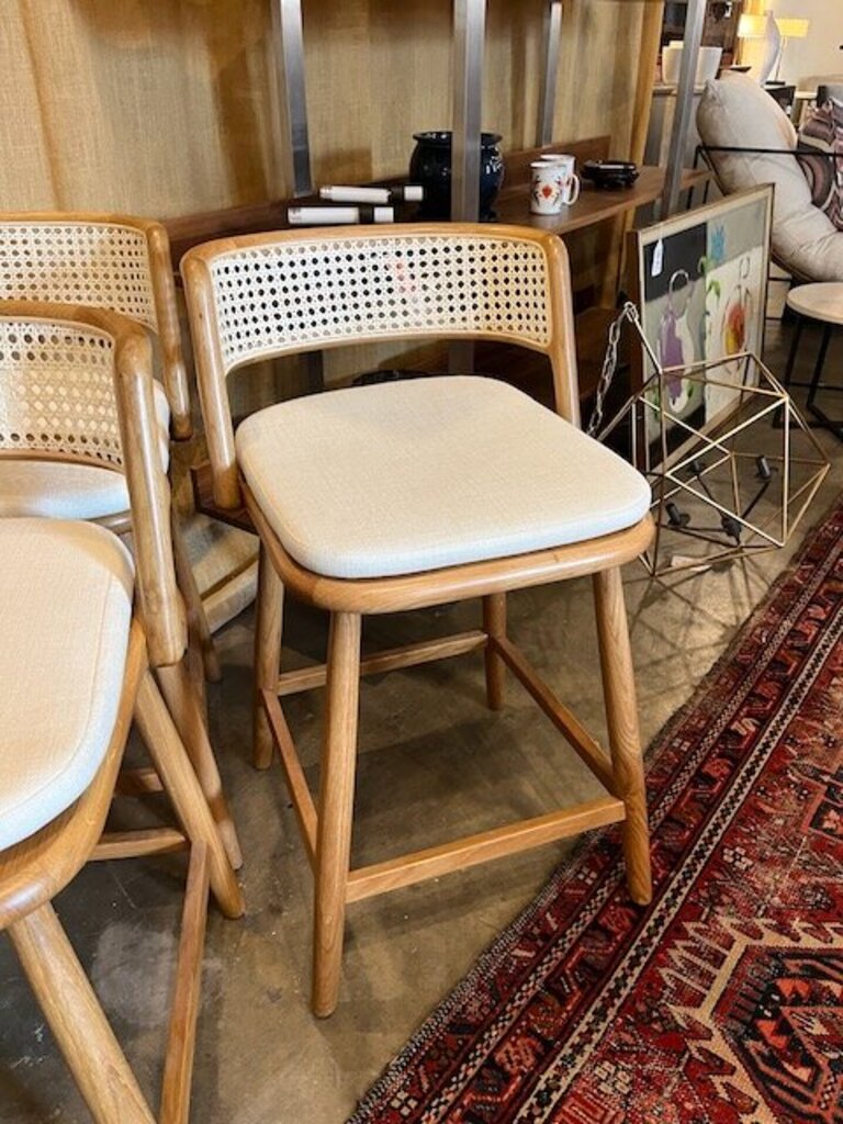 Set of 3 Mitchell Gold Counter Bar Stools 19.5"W x 20"D x 33" Back Height x 23.5 Seat Height