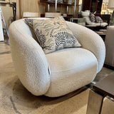Cristo Boucle Swivel Chair by Eichholtz 35"W x 35"D x 28"T