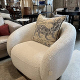 Cristo Boucle Swivel Chair by Eichholtz 35"W x 35"D x 28"T