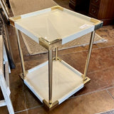 Bernhardt White Lacquer Accent Table 18" x 18" x 24.5"T