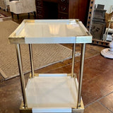 Bernhardt White Lacquer Accent Table 18" x 18" x 24.5"T