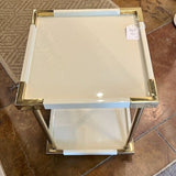 Bernhardt White Lacquer Accent Table 18" x 18" x 24.5"T